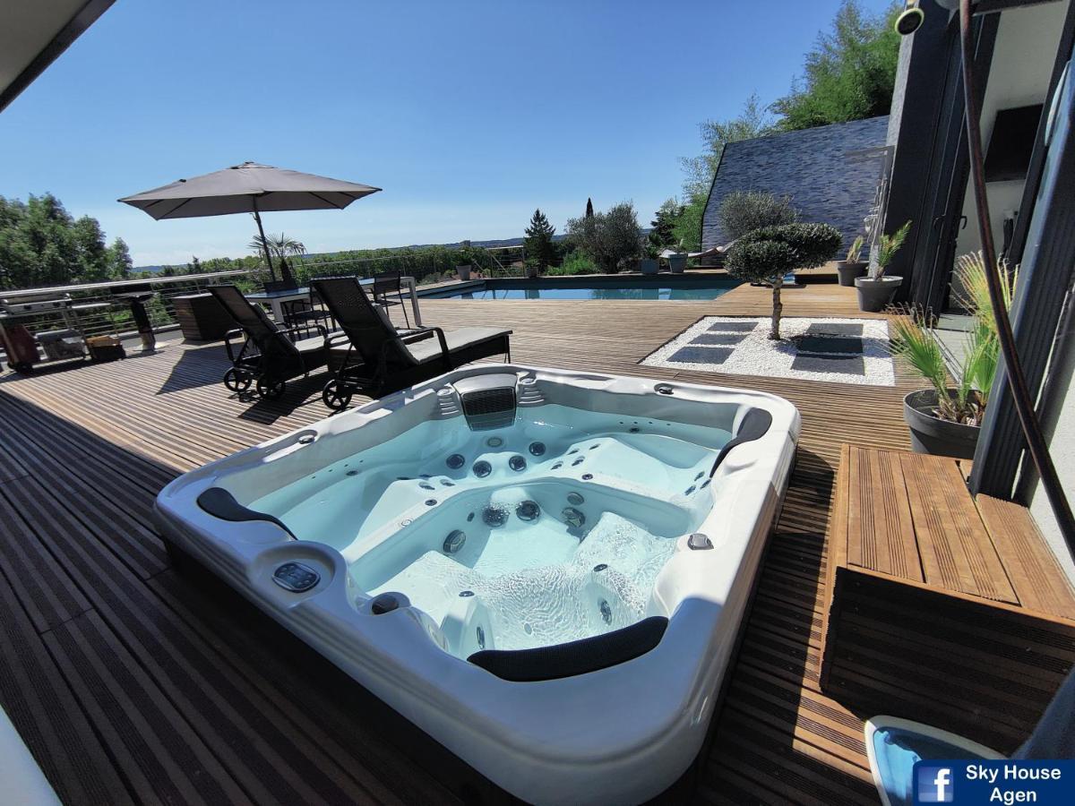 Piscine Chauffee Et Spa Jacuzzi Privatif Terrasse Sans Vis A Vis ,,,Sky House Agen,,, Luaran gambar